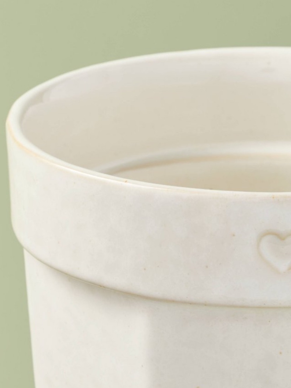 6" Ceramic Planter Pot with Heart Sour Cream - Hearth & Hand™ with Magnolia - Picture 4 of 7